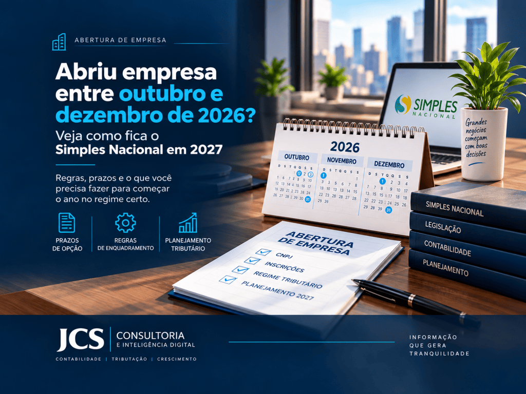 Empreendedor avaliando a opção pelo Simples Nacional ao abrir empresa no fim de 2026